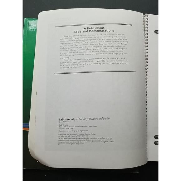 Abeka Chemistry Precision And Design Lab Manual Teacher Key And Student Lab Book - Picture 3 of 5